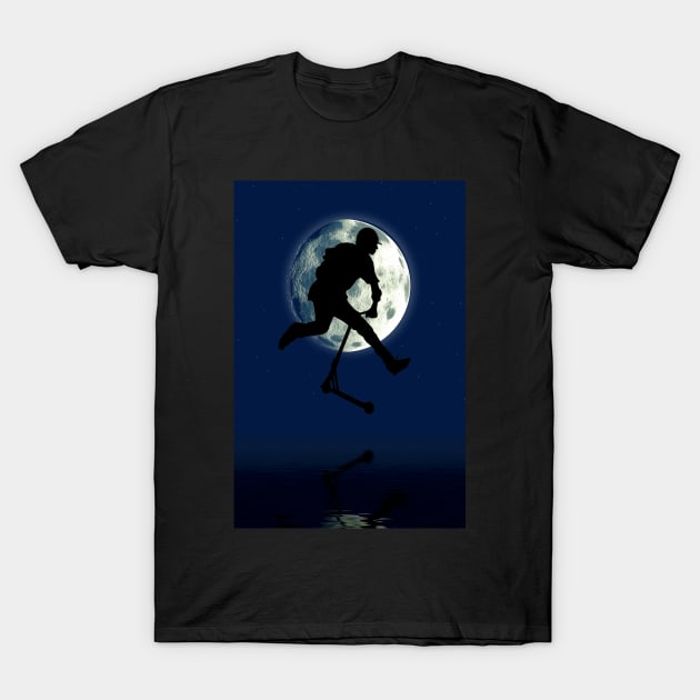 Night Scootering - Scooter Rider T-Shirt by Highseller